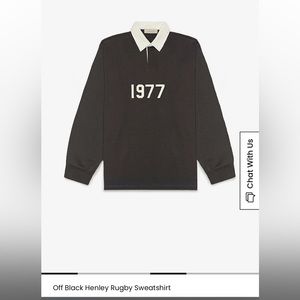 Fear Of God Rugby Shirt OFF BLACK BRAND NEW SIZE MEDIUM